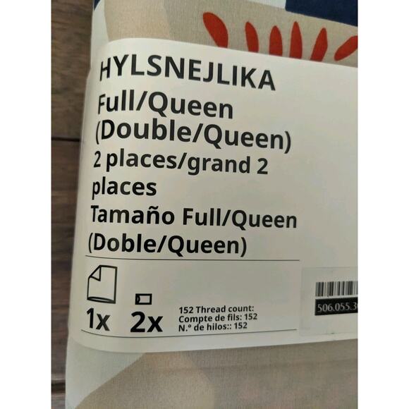 New IKEA HYLSNEJLIKA Queen Duvet Cover 2 Pillowcases Multicolor Bed Bedding Set - Picture 4 of 6